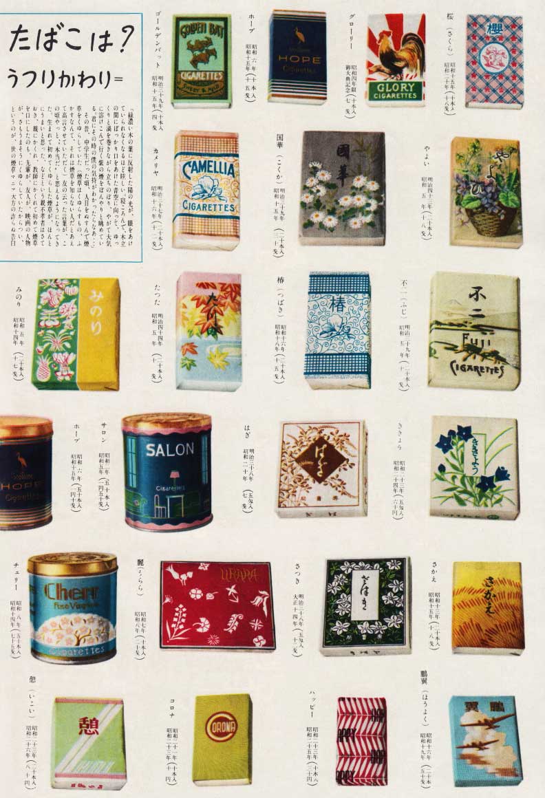 1954年の雑誌より、日本のタバコパッケージデザイン