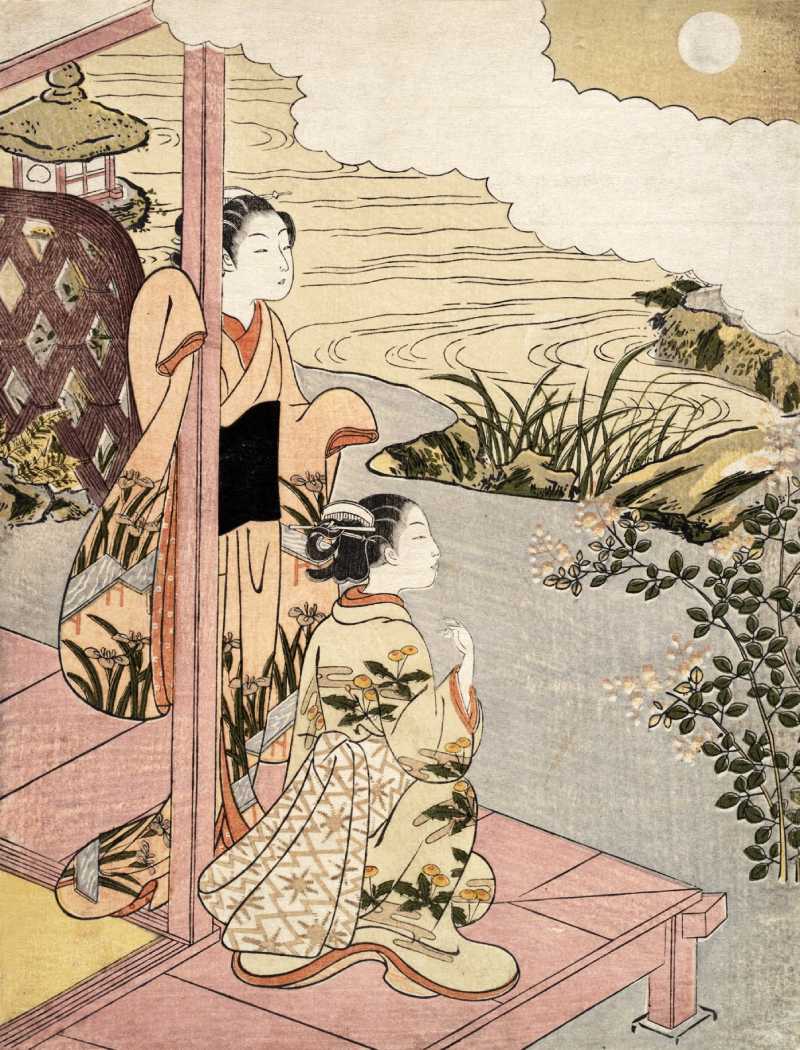 「月と2人の女性」鈴木春信 画
