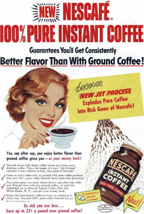 1953年「ニュー ネスカフェ インスタントコーヒー」アメリカの広告
